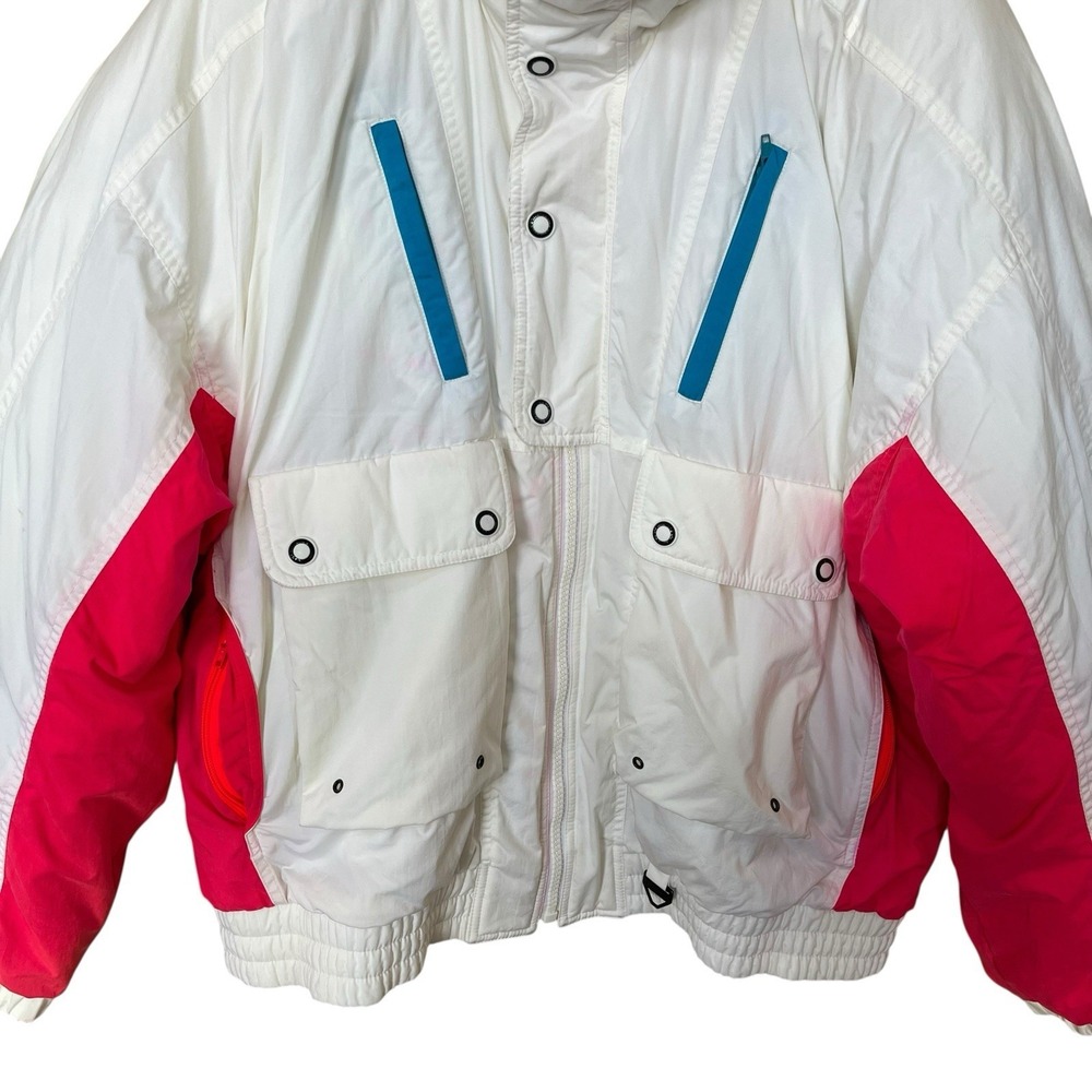 Vintage Tyrolia by Head Ski Jacket Mens XL White Neon Thermoloft Lined Snow - Picture 3 of 16